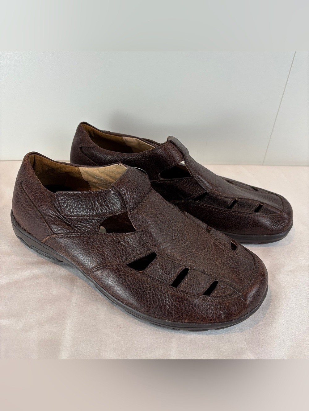 NWOT Propet Bayport Fisherman Sandal Brown Leather Men's 11.5X (3E) Velcro Close